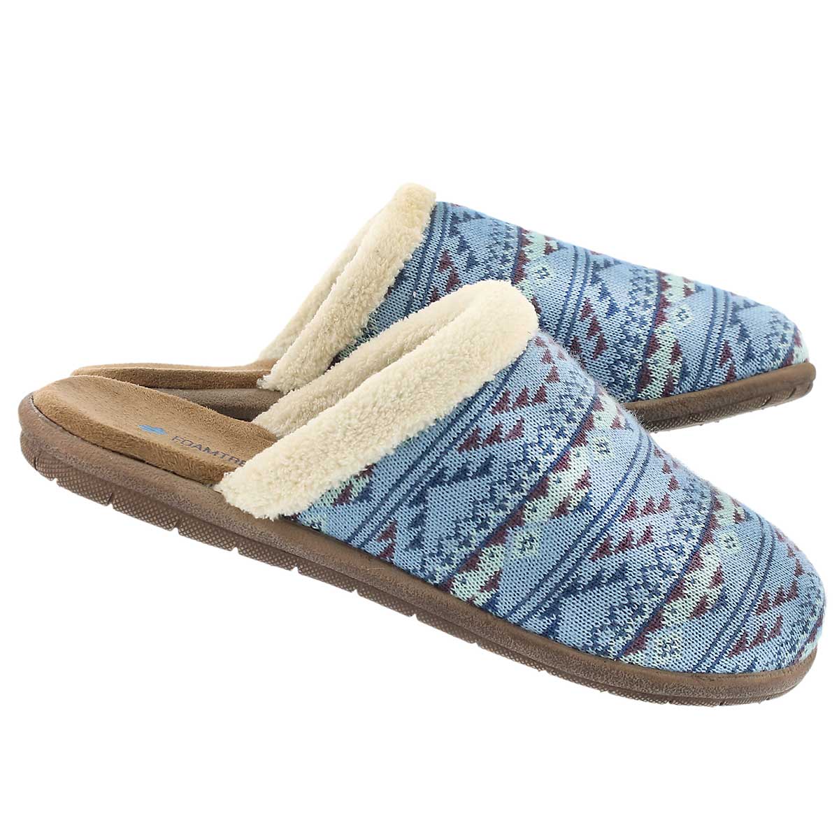 Lds Hazel sky blue open back slipper