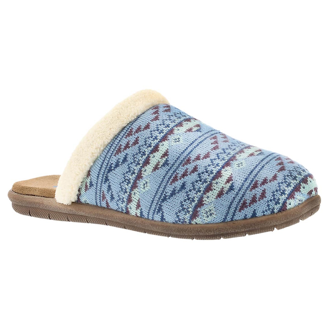 Lds Hazel sky blue open back slipper
