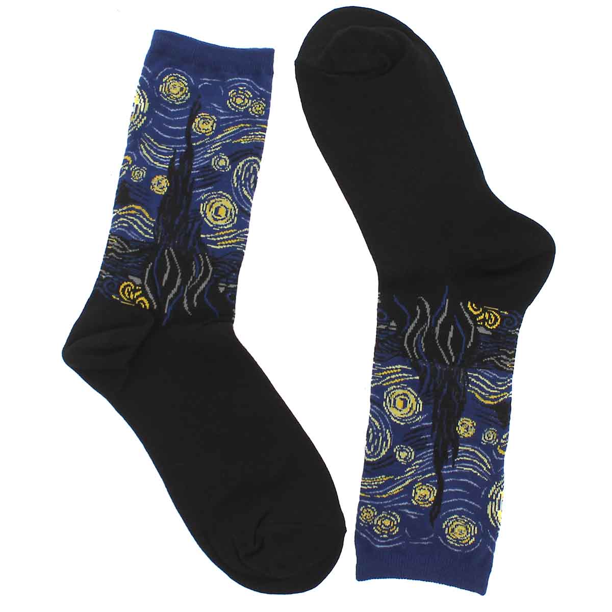 Lds Starry Night royal blue printed sock
