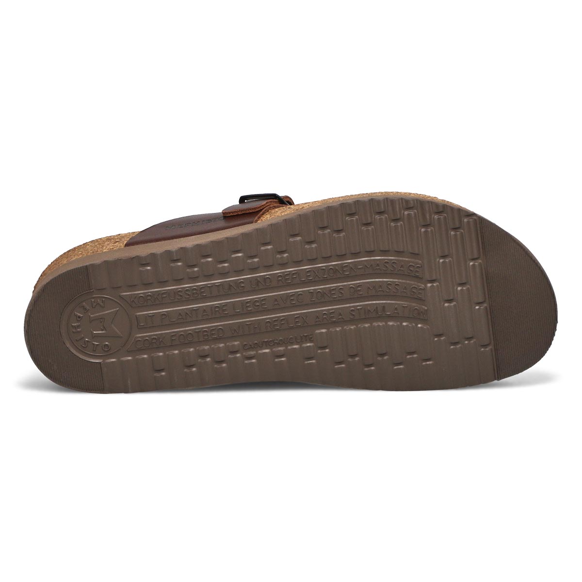 Lds Helen dk brn waxy cork footbed thong