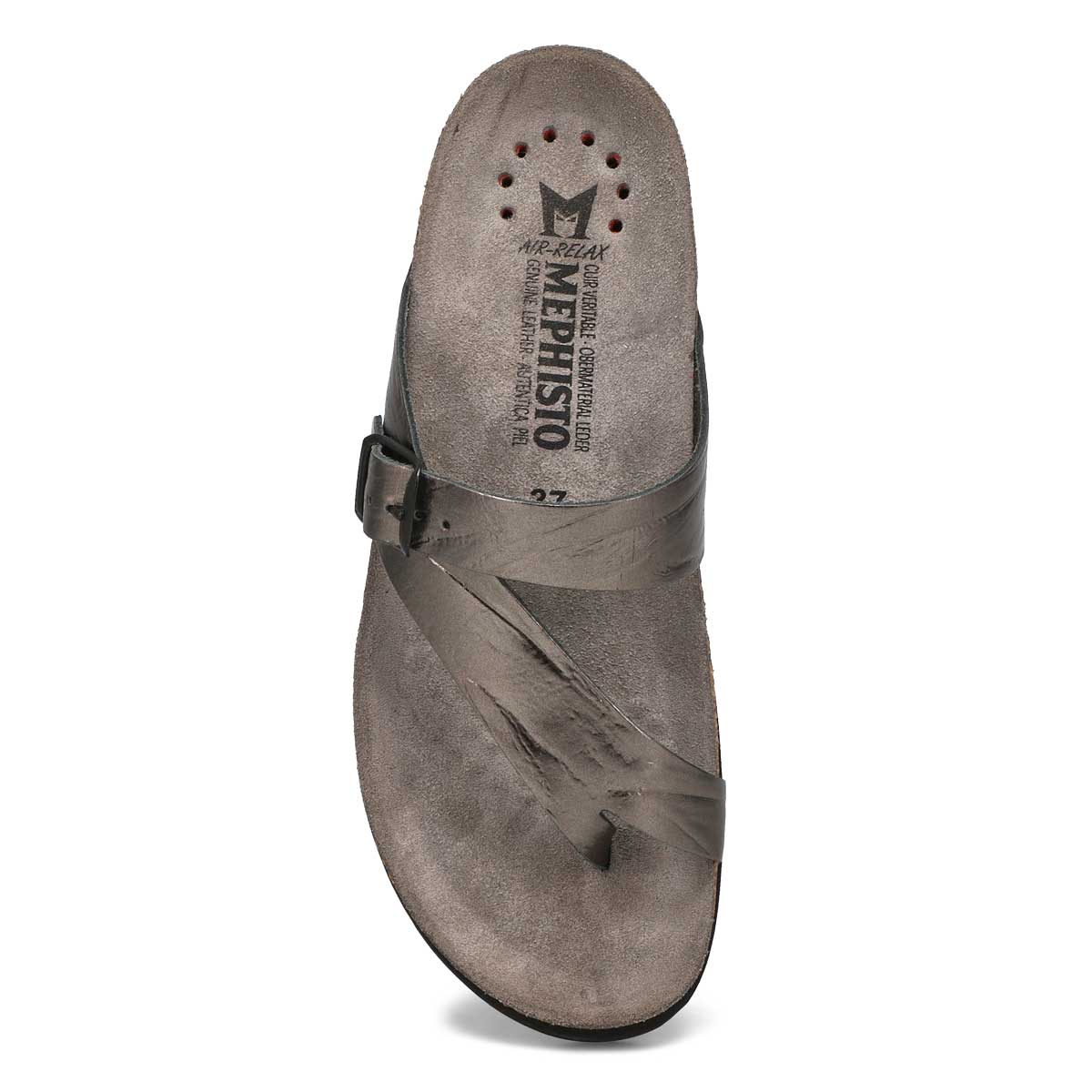 Lds Helen grey cork footbed thong