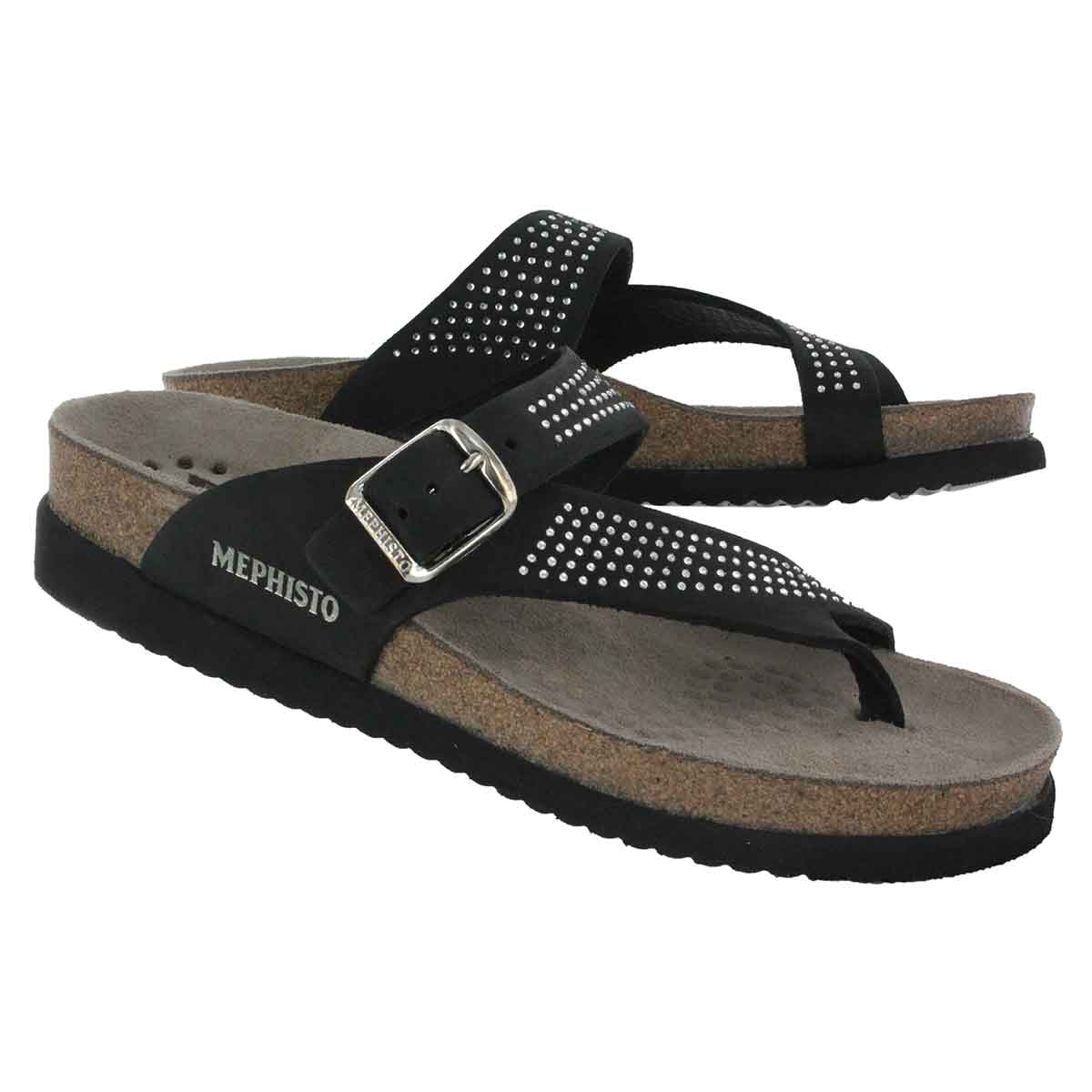 Lds Helen Spark blk nubck footbd thng