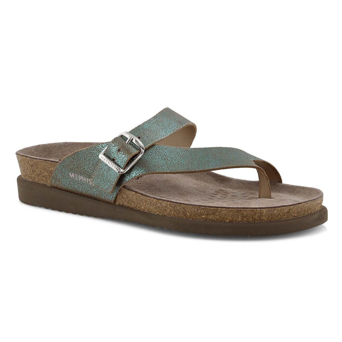 Lds Helen grn reptile cork footbed