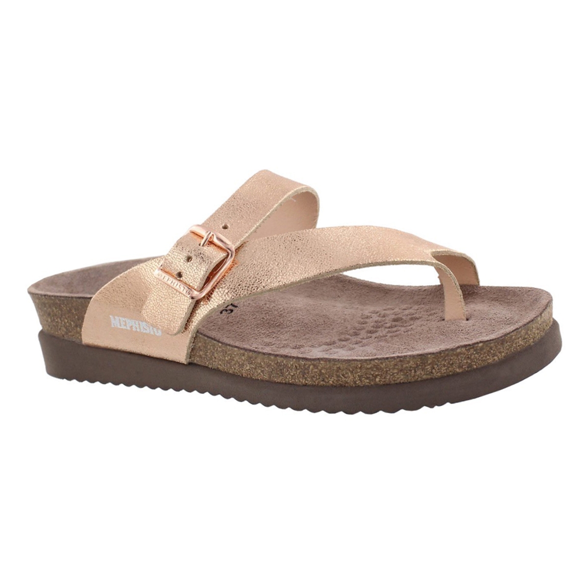 Women's HELEN gold cork footbed thongs