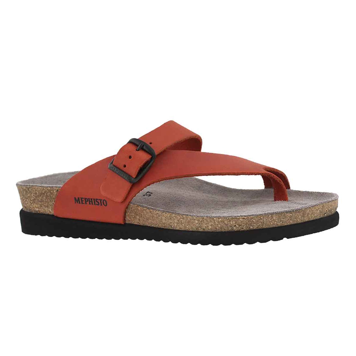 Women's HELEN red scratch cork footbed thongs