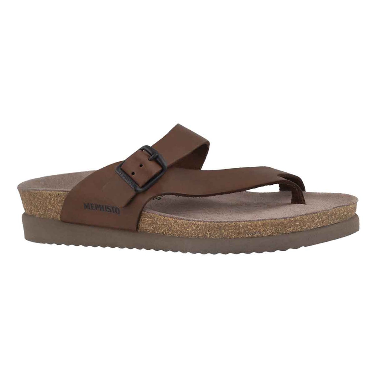 Lds Helen dk brn scratch cork ftbd thong