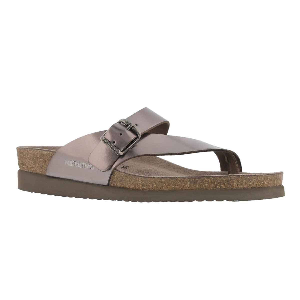 Women's HELEN pewter star cork footbed thongs