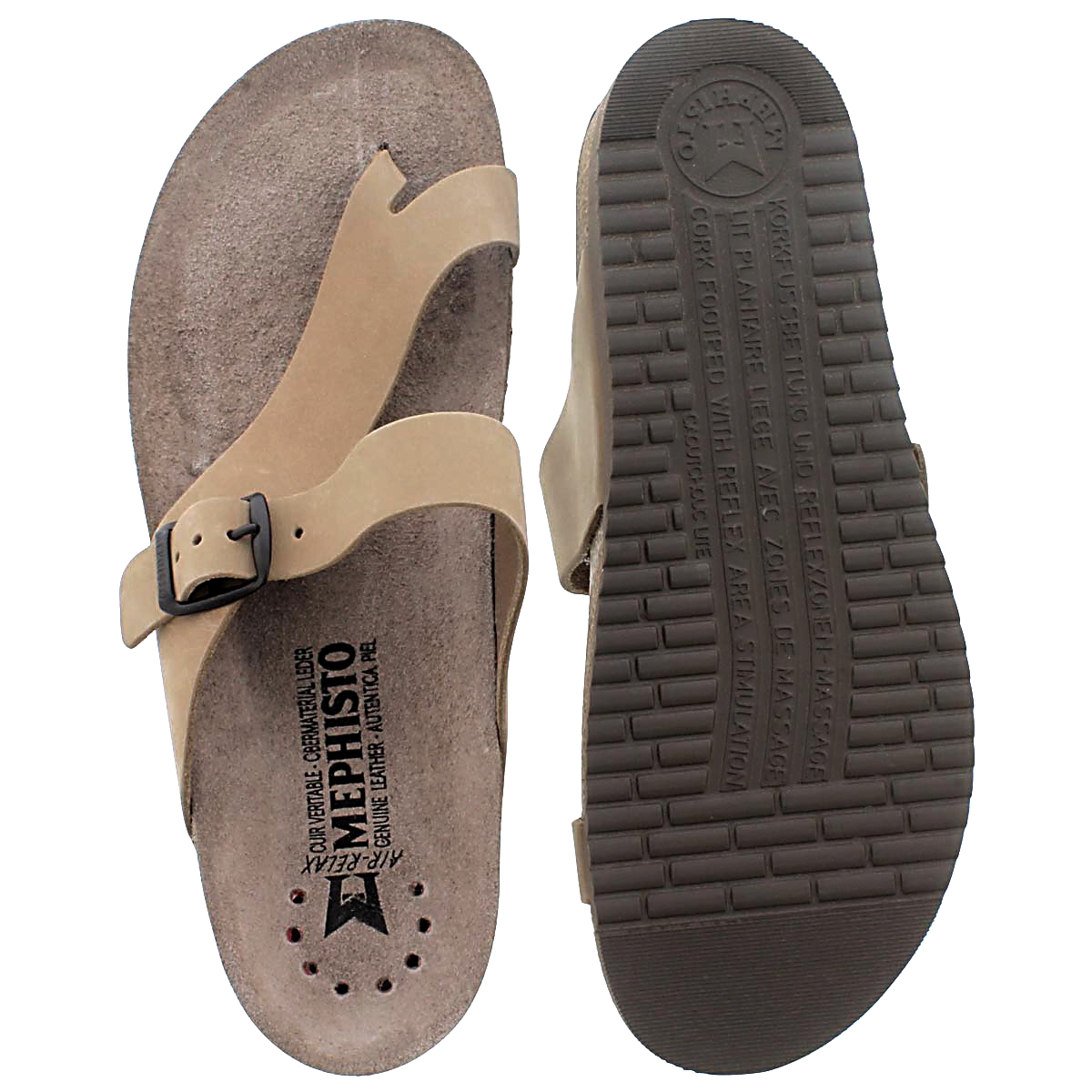 Lds Helen light beige cork footbed thong