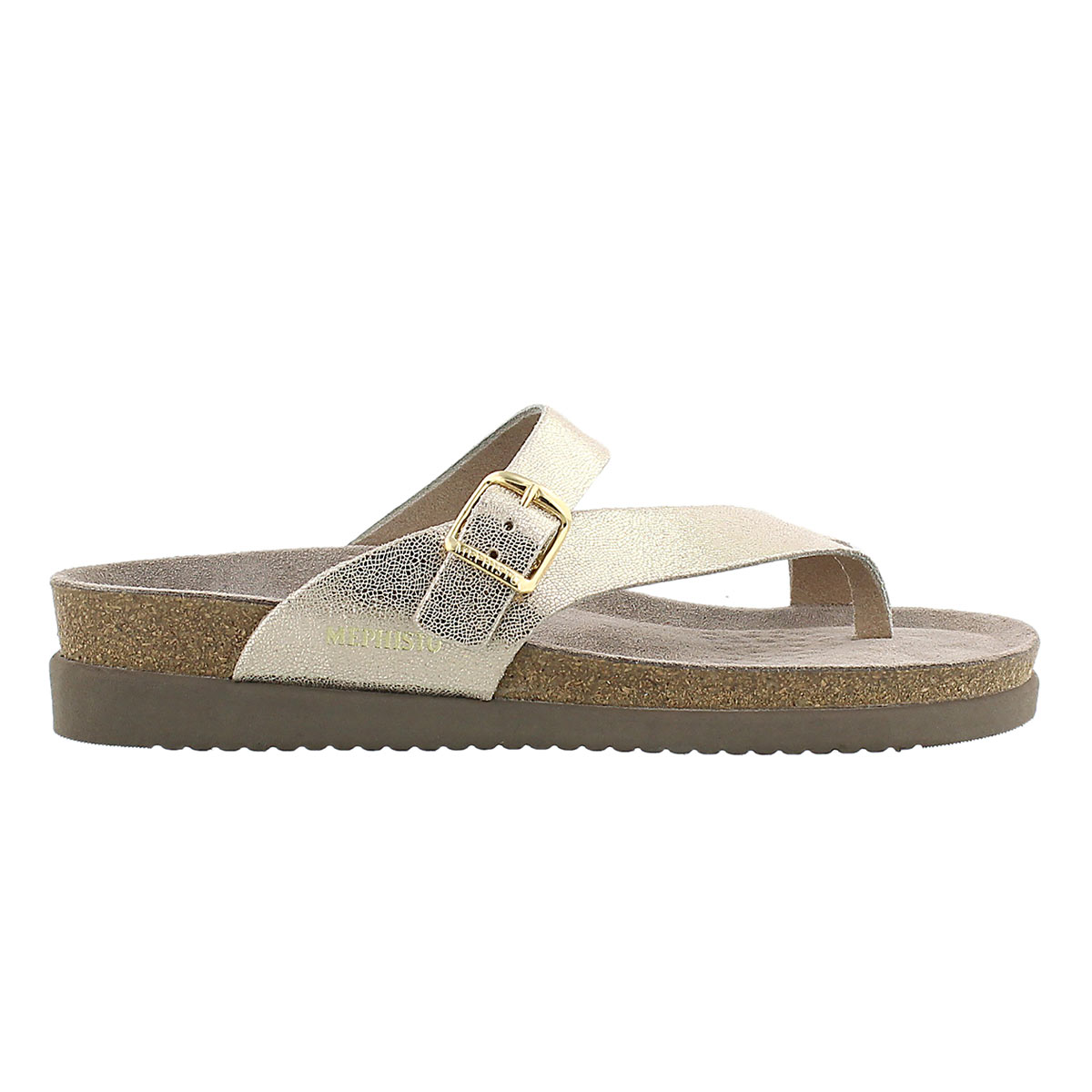 Lds Helen platinum cork footbed thong
