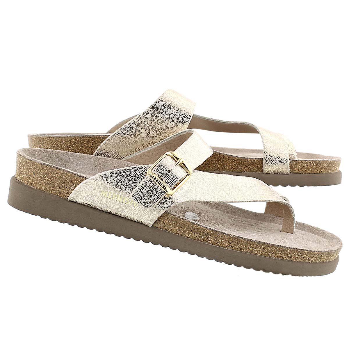 Lds Helen platinum cork footbed thong