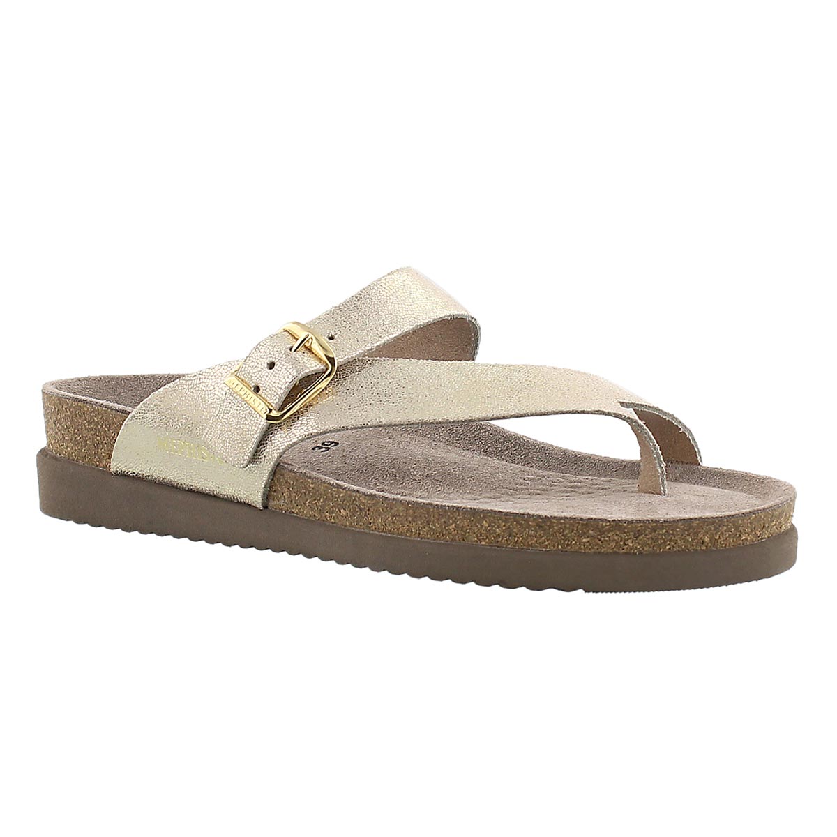 Lds Helen platinum cork footbed thong