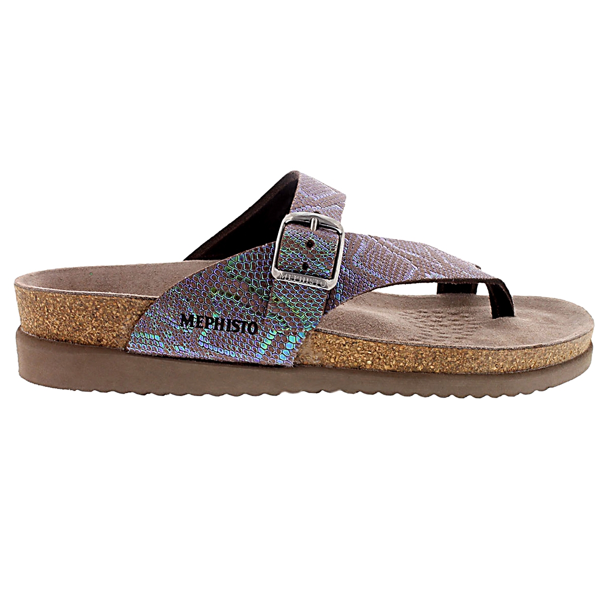 Lds Helen dk brown cork footbed thong
