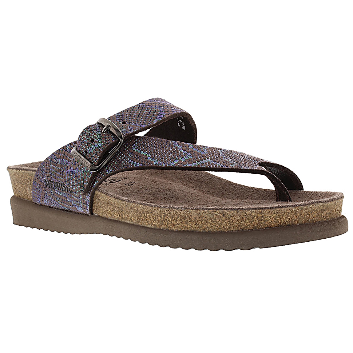 Lds Helen dk brown cork footbed thong