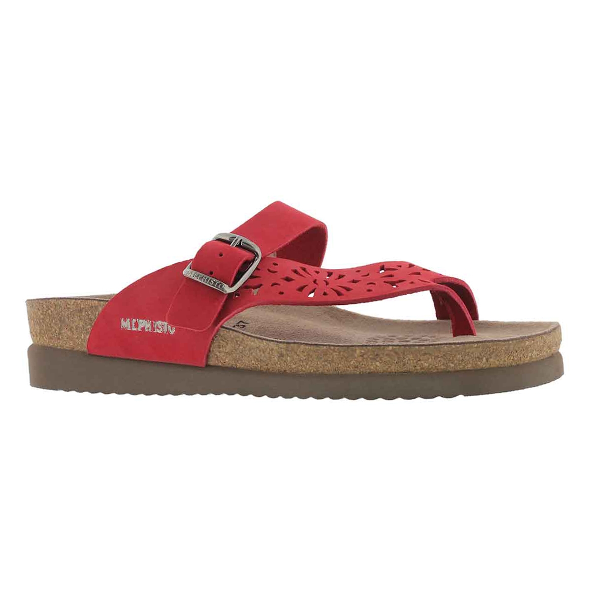 Women's HELEN PERFORATED red cork footbed thongs