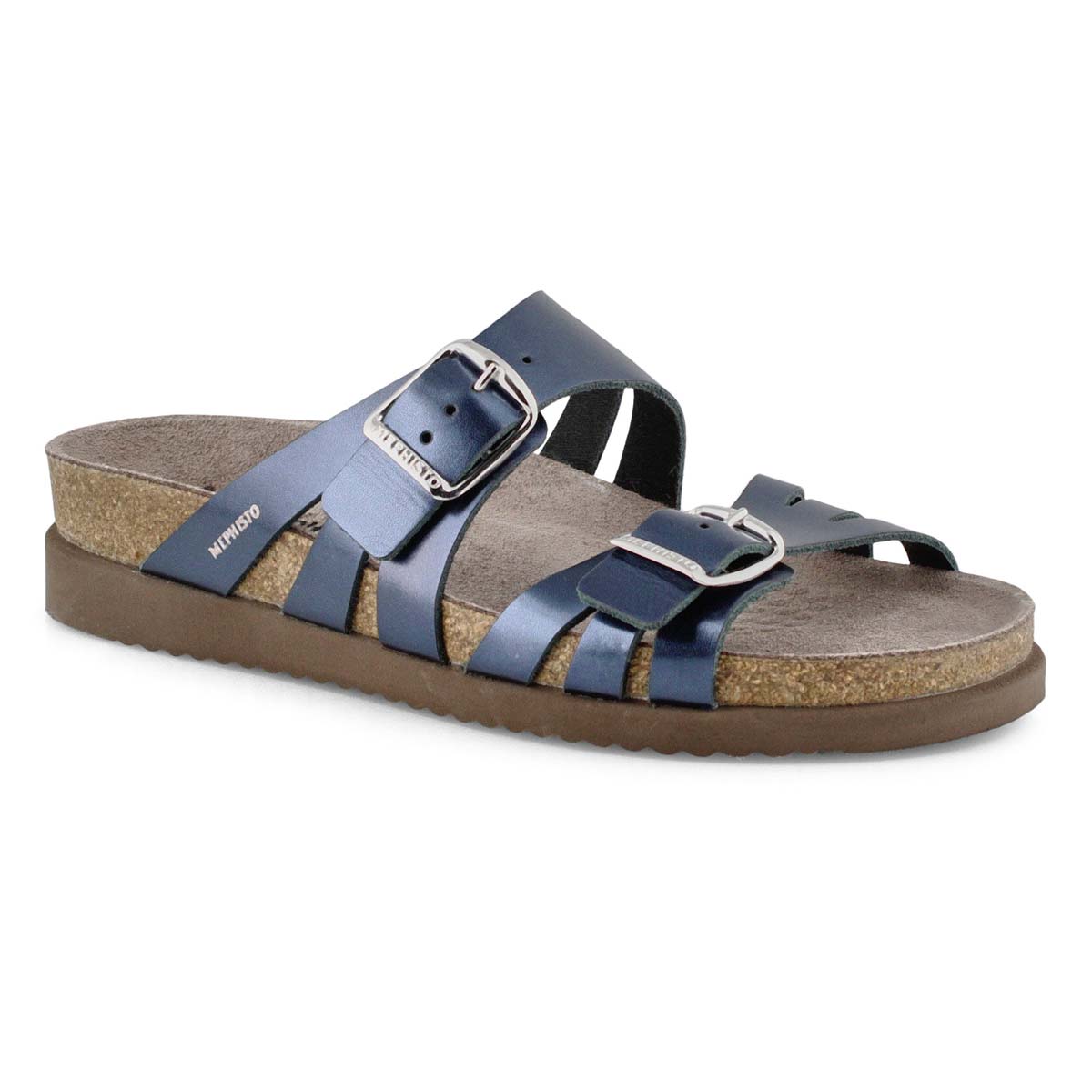 Preowned Mephisto Women's Helisa Edison Cork Footbed Sandal In Blue