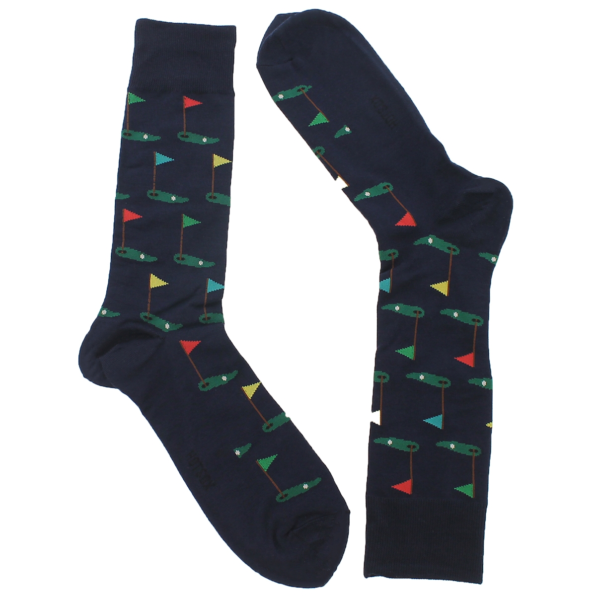 Mns Golf Crew navy printed sock