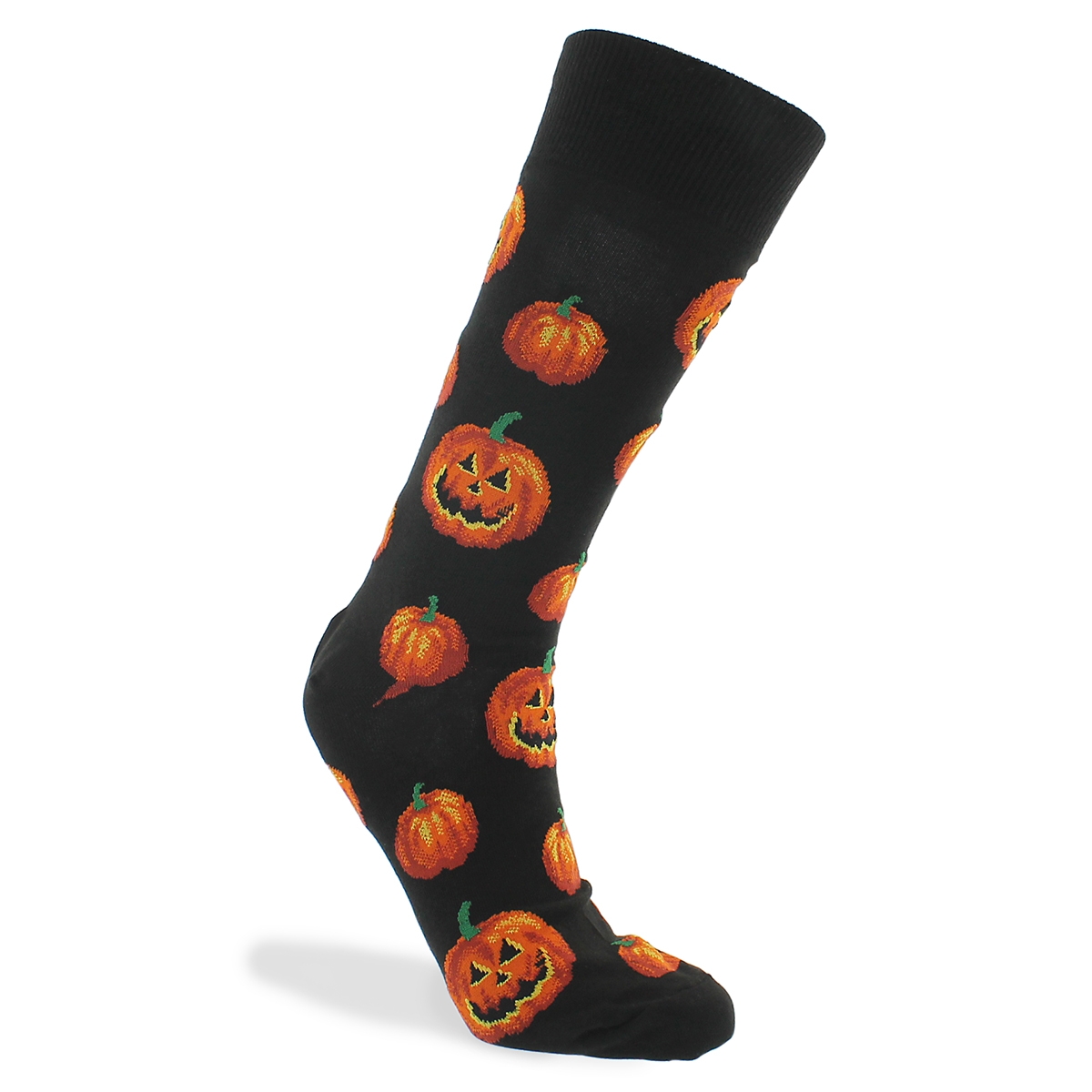 Mns Pumpkin blk/orange printed sock