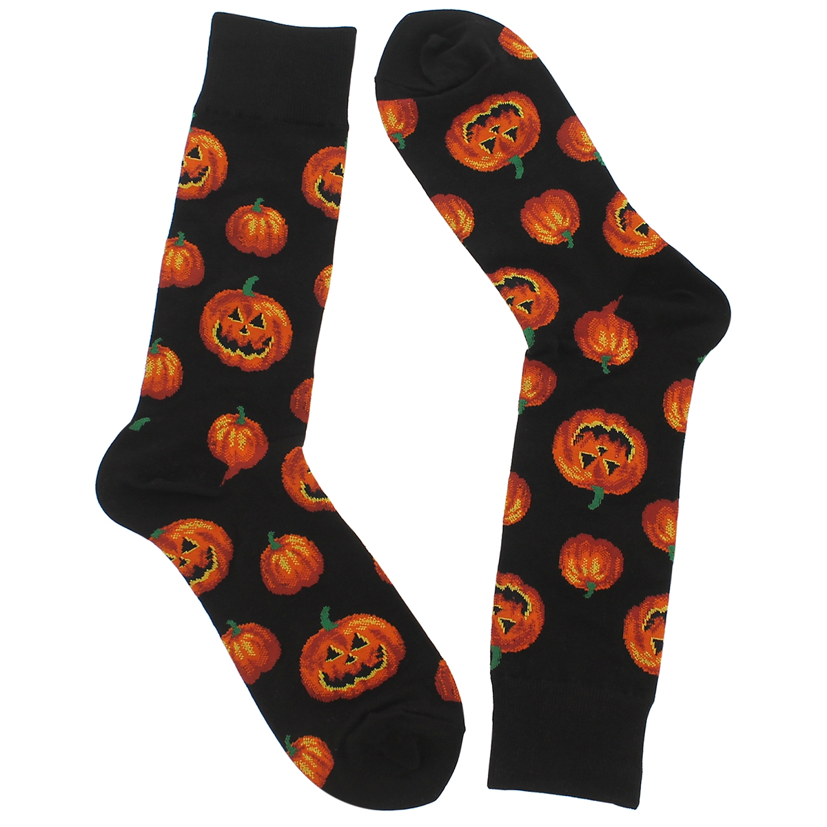 Mns Pumpkin blk/orange printed sock