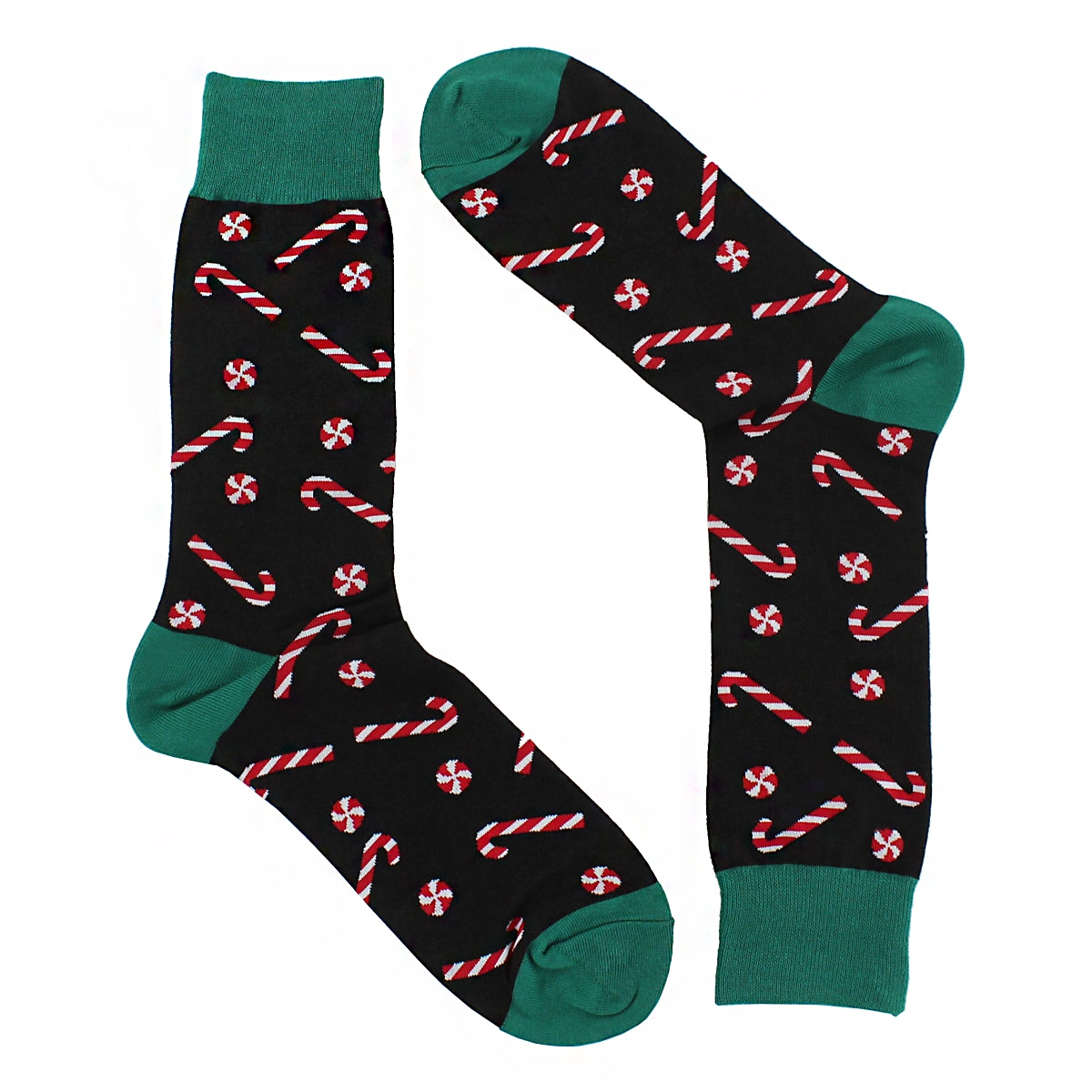 Mns Candy Canes blk printed sock