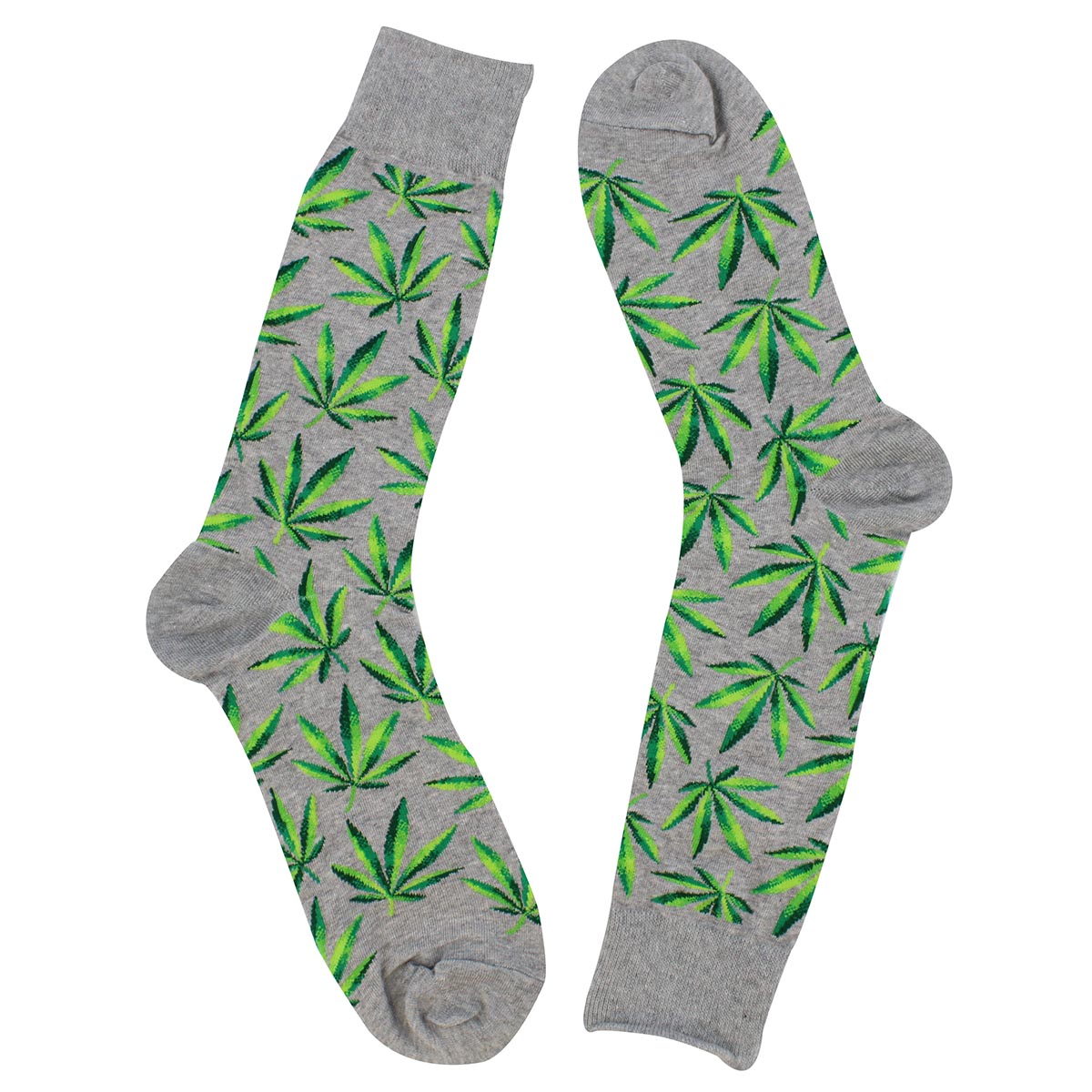 Chaussette motif Marijuana, gris, hom.