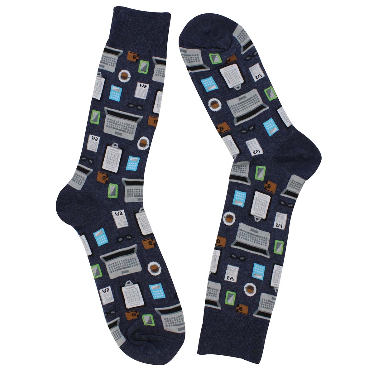 Chaussette motif Accountant, denim, hom.