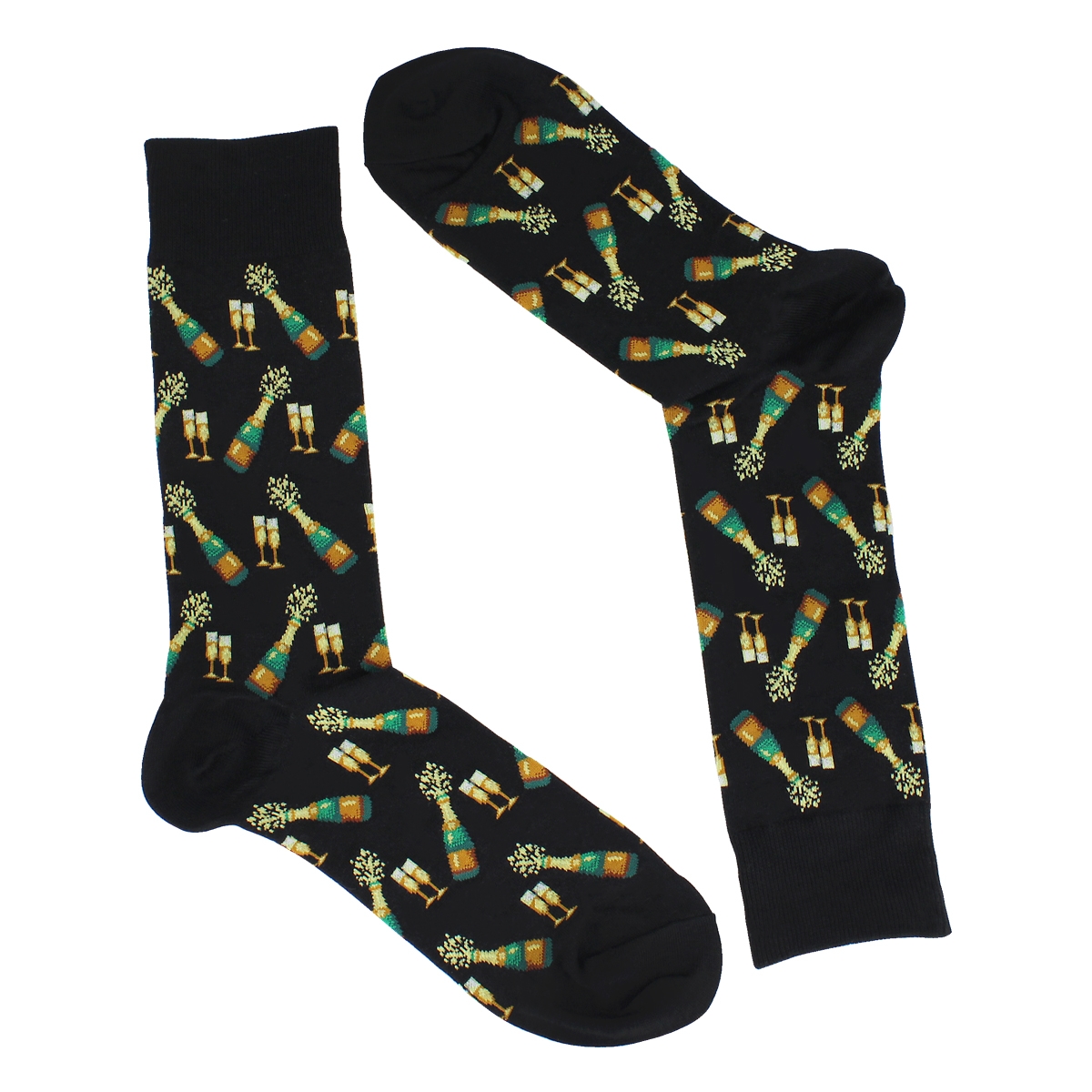 Mns Champagne Bottles black printed sock