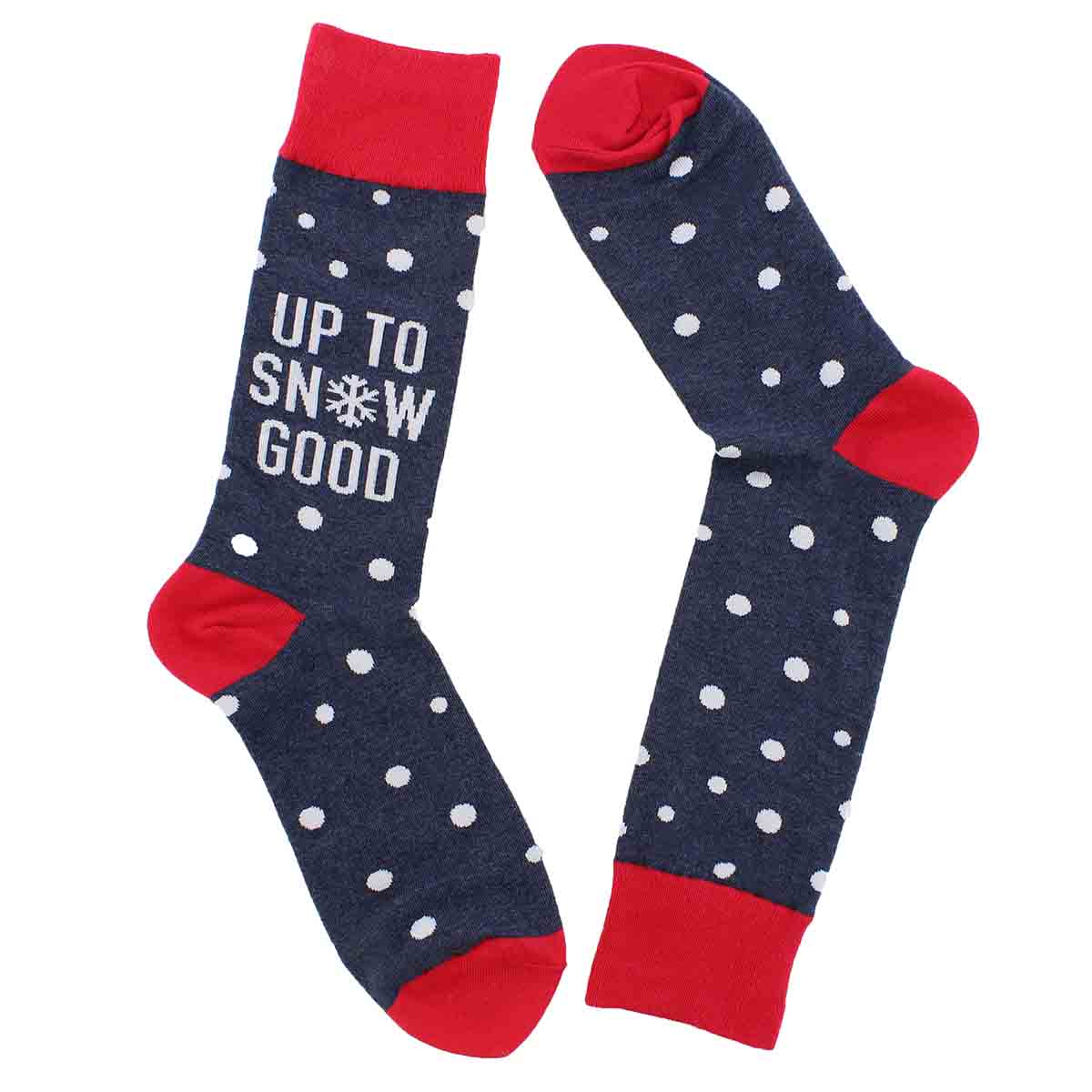 Mns Up To Snow Good grey printed sock