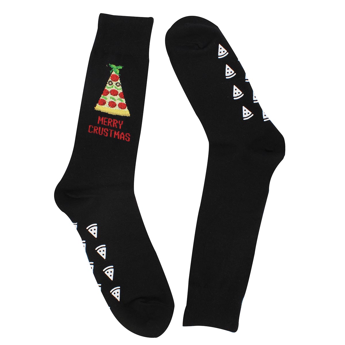 Mns Merry Crustmas black printed sock