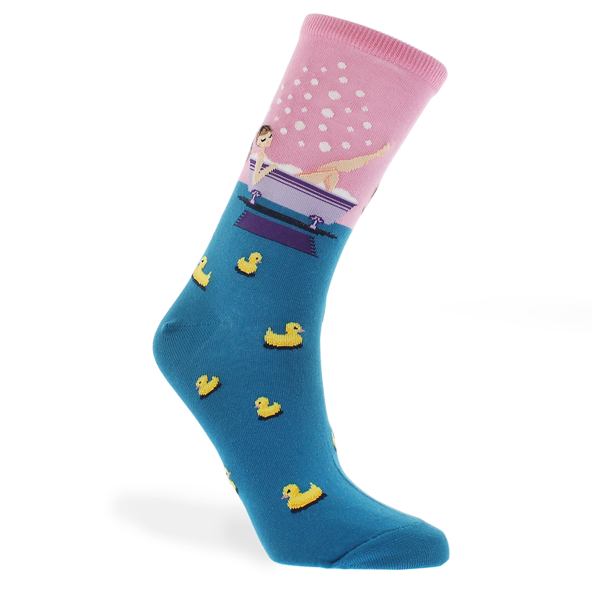 Lds Bathtime pink printed sock