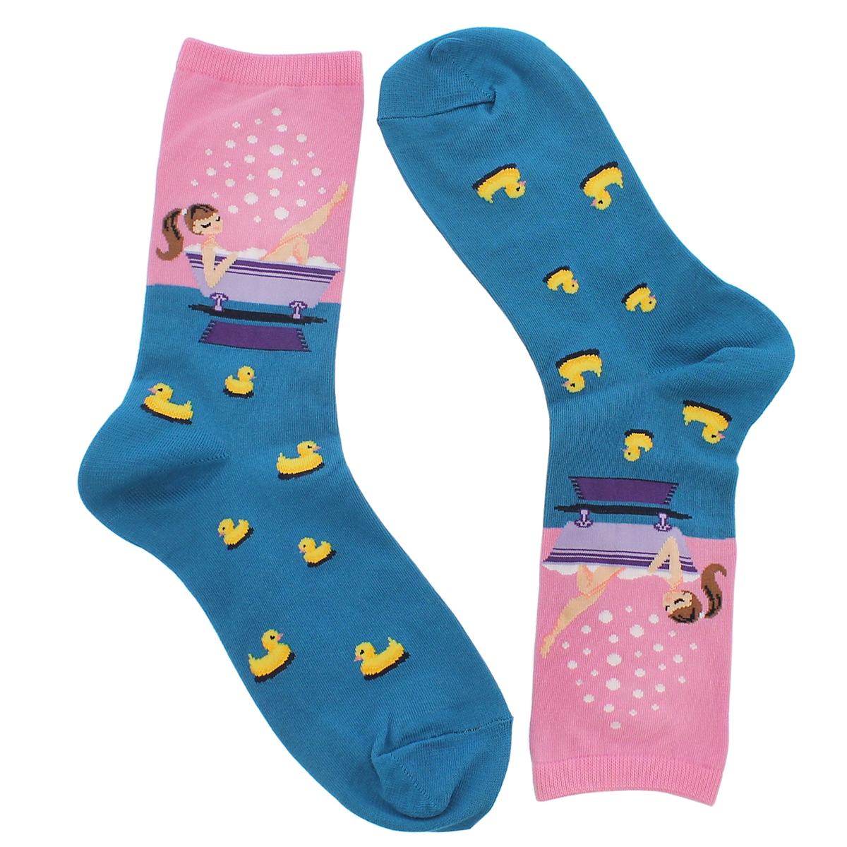 Lds Bathtime pink printed sock