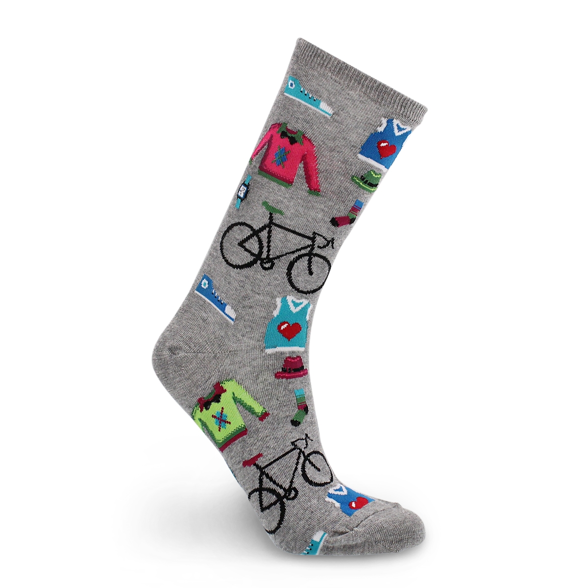 Lds Hipster Wear grey printed sock