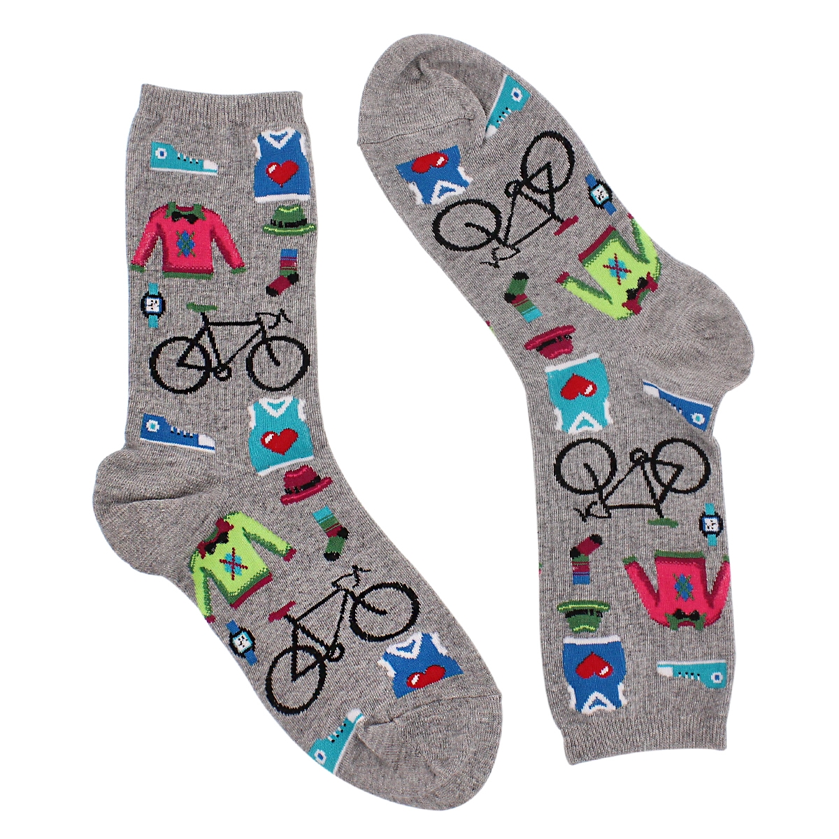 Lds Hipster Wear grey printed sock