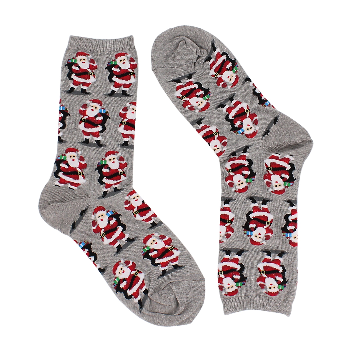 Women's SANTA WITH PRESENTS grey printed socks