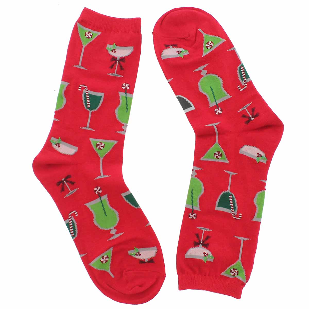 Lds Christmas Cocktails red printed sock