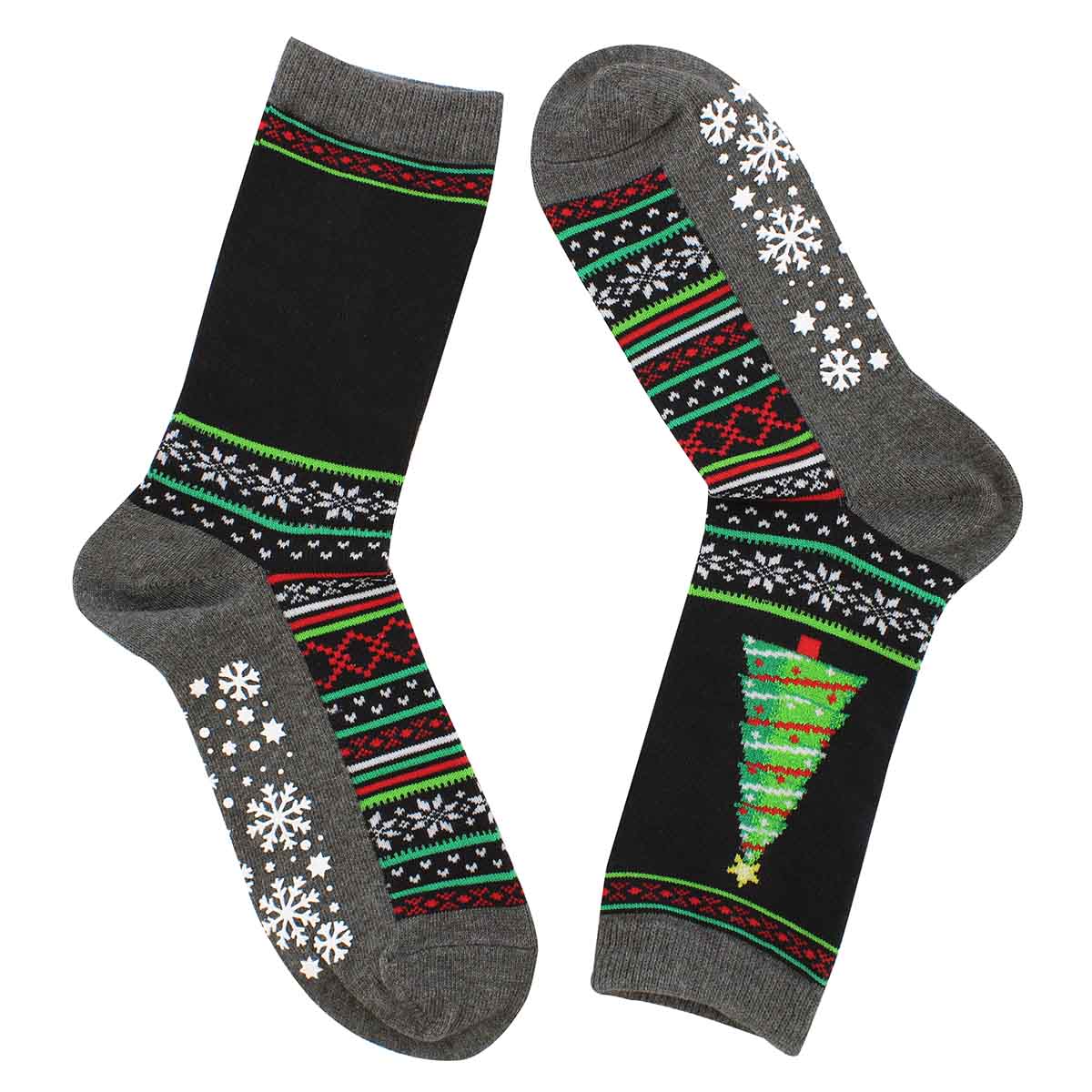 Lds Christmas Tree black printed sock
