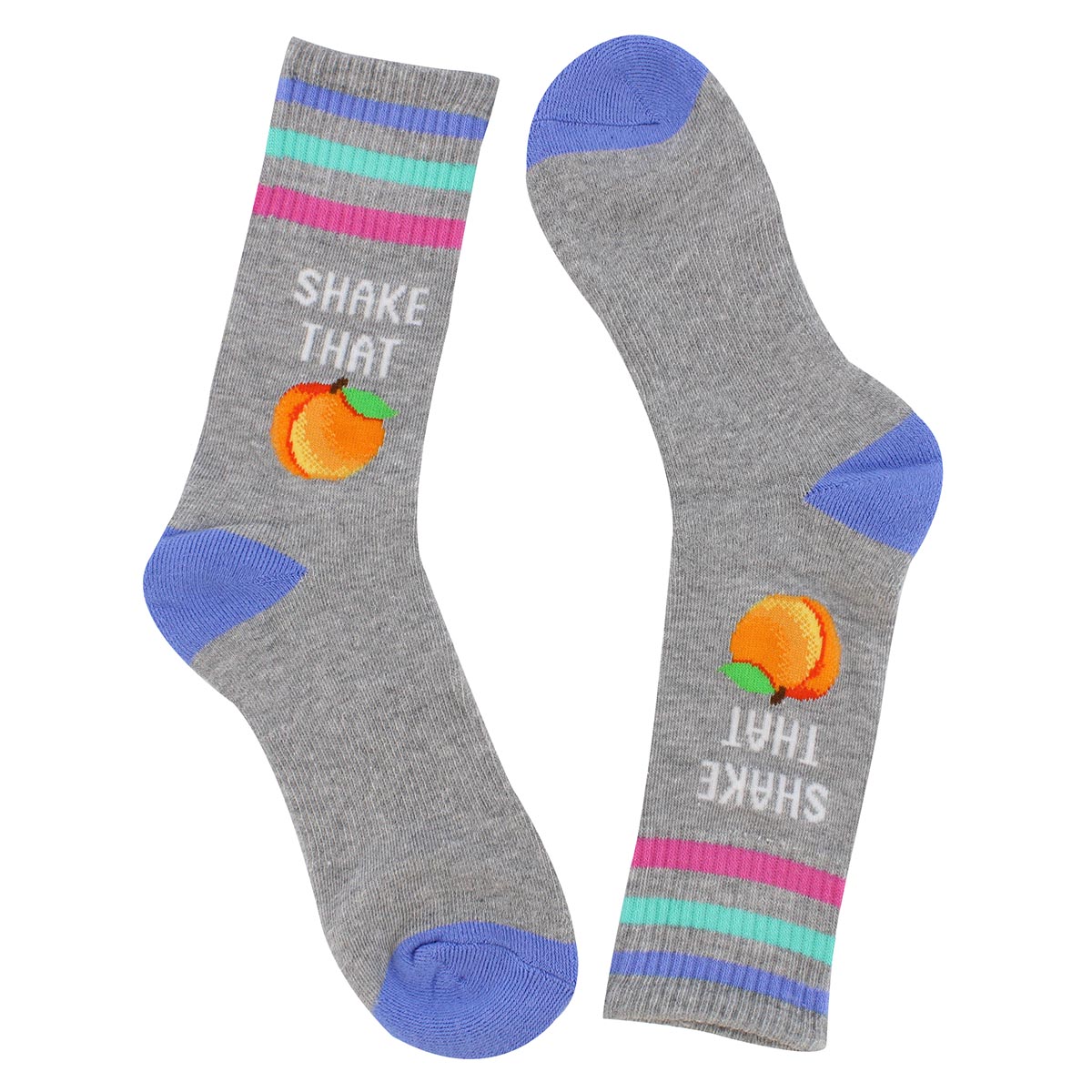 Lds Shake That Peach grey printed sock