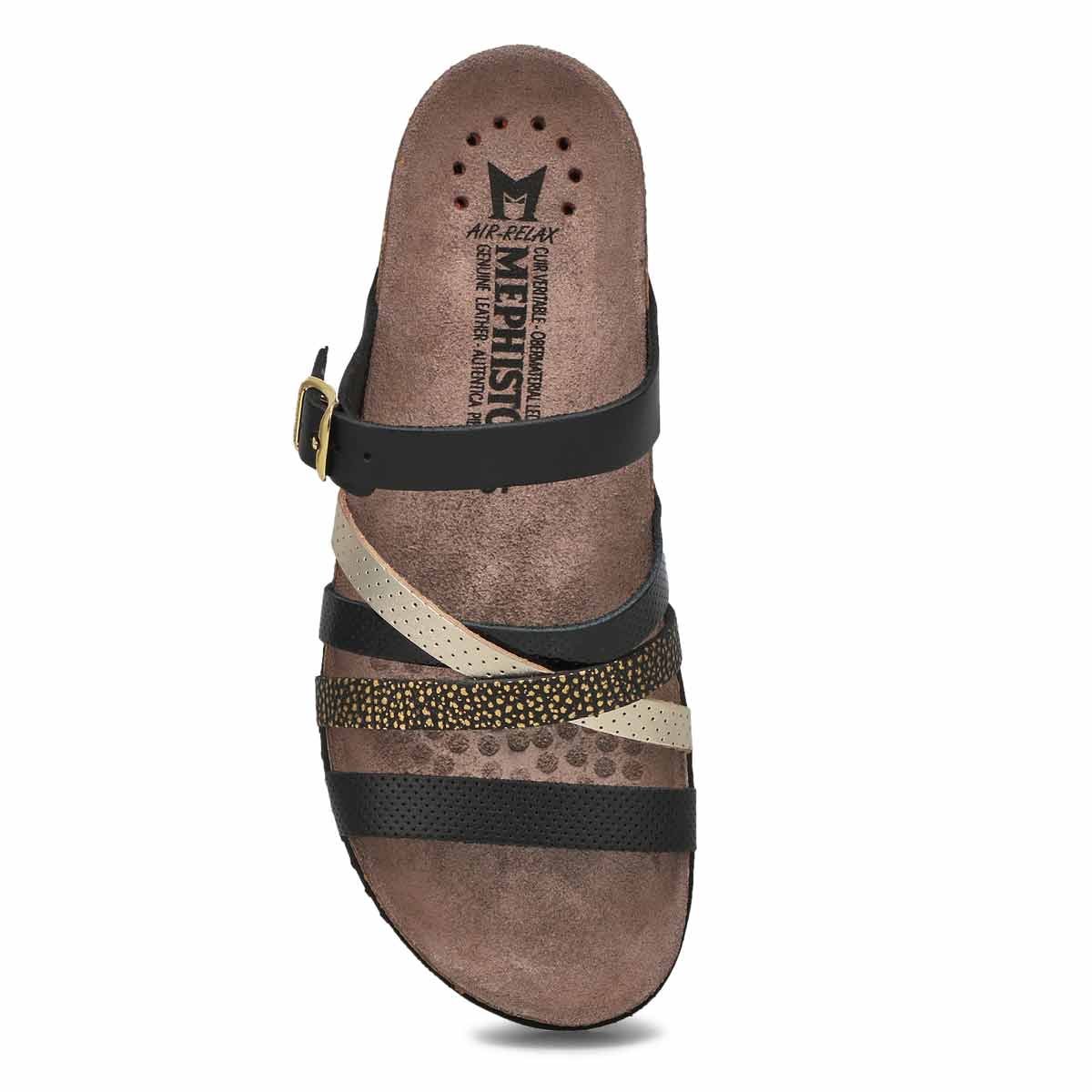 Womens Huleda Footbed Strappy Slide Sandal - Black