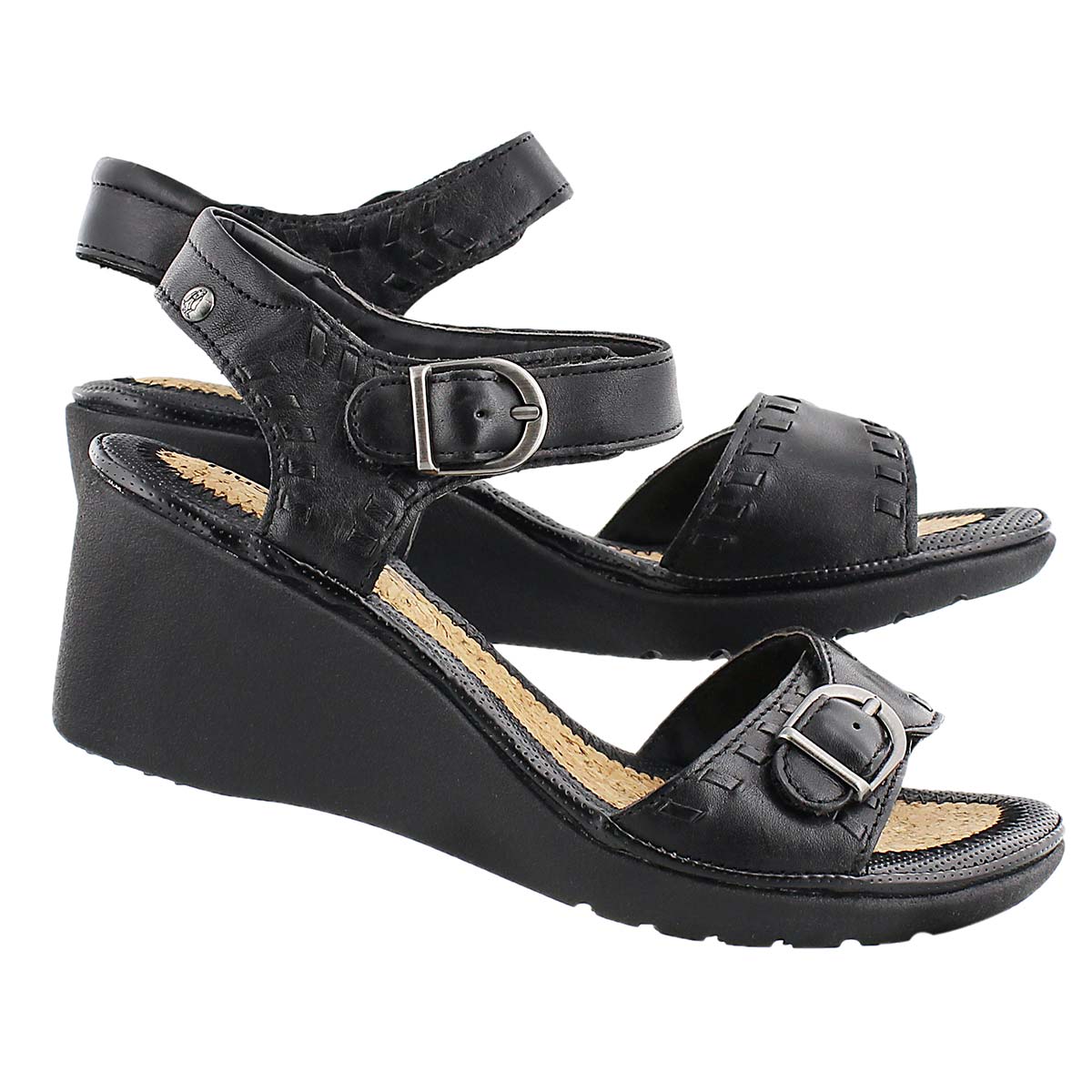 Lds Noelle Russo black wedge sandal