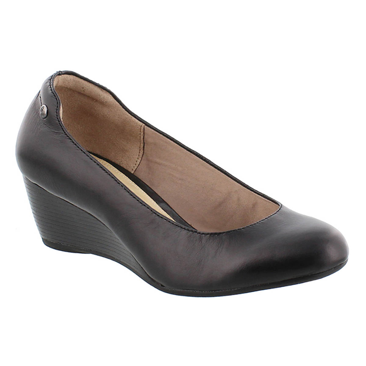 Women's FARAH RHEA black leather dress wedges