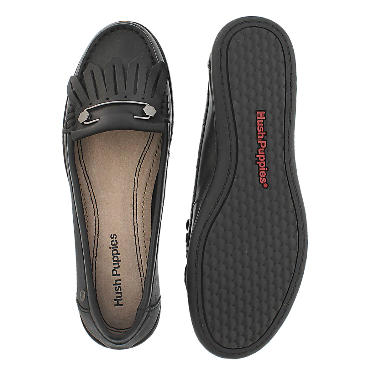 Lds Rylie Claudine blk leather moccasin