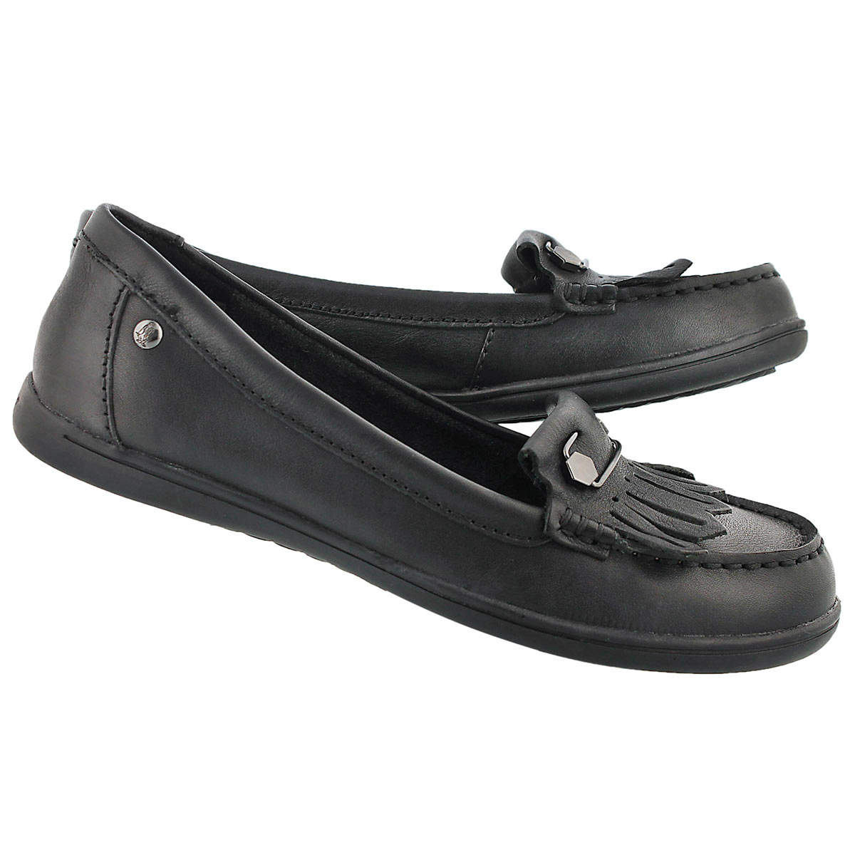 Lds Rylie Claudine blk leather moccasin