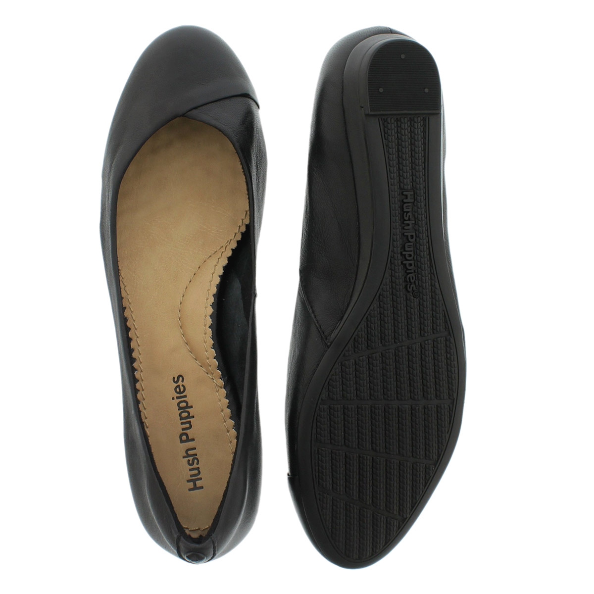 Lds Lumi Ballentine blk lthr dress flat