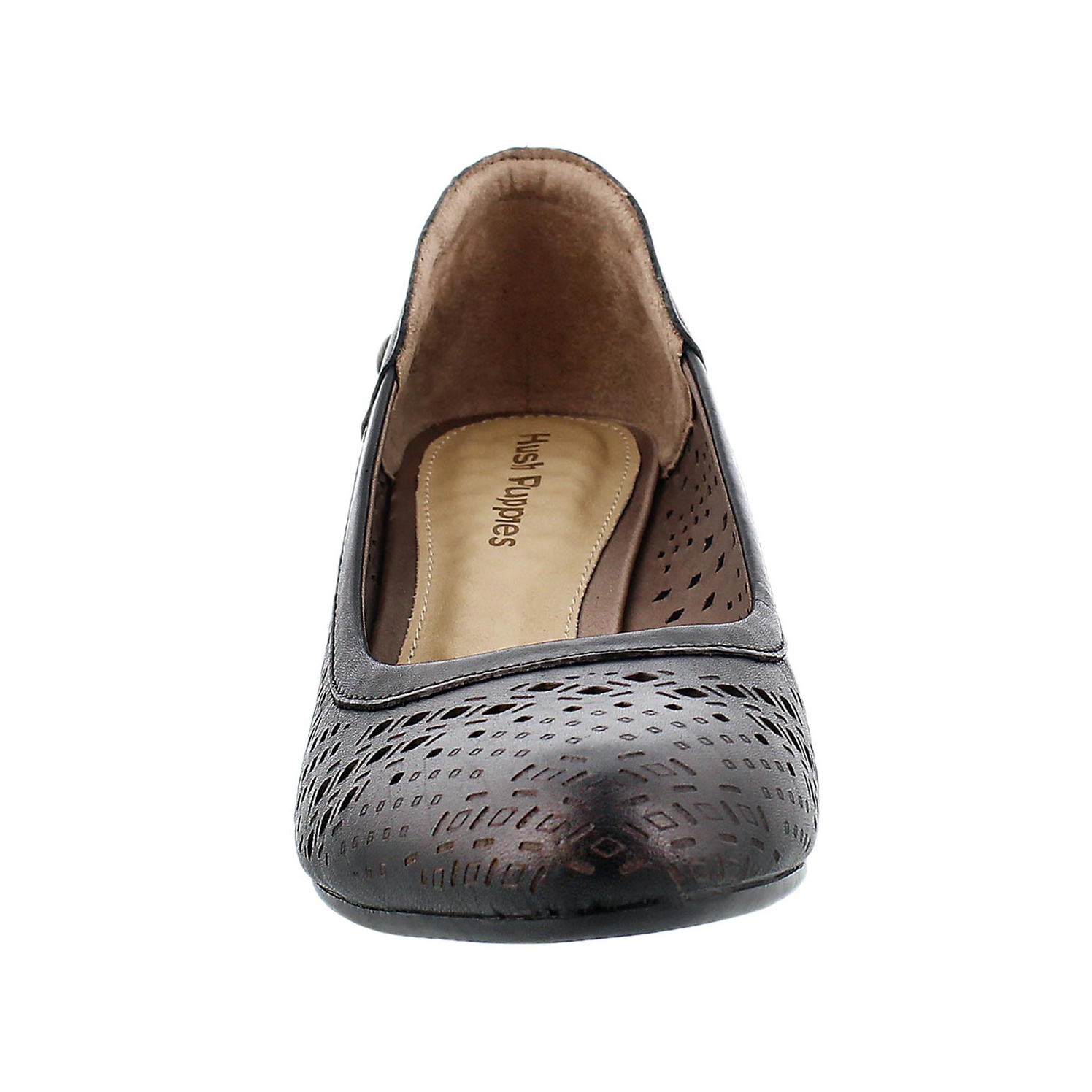 Lds Mindon Rhea black perforated wedge