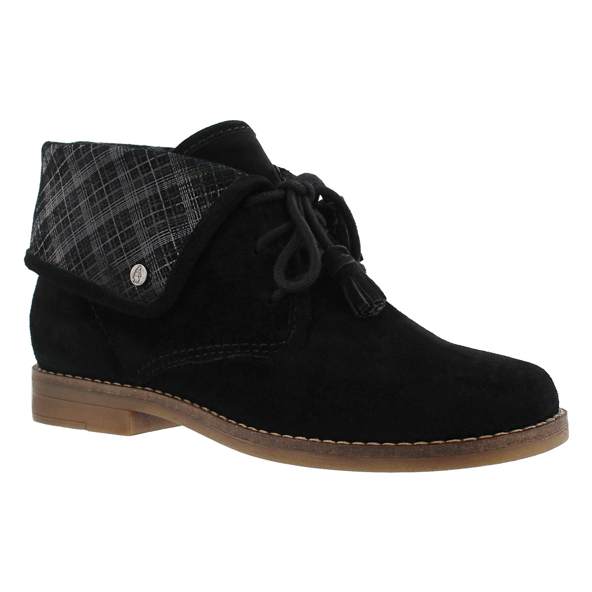 Lds Milos Cayto blk foldover cuff bootie