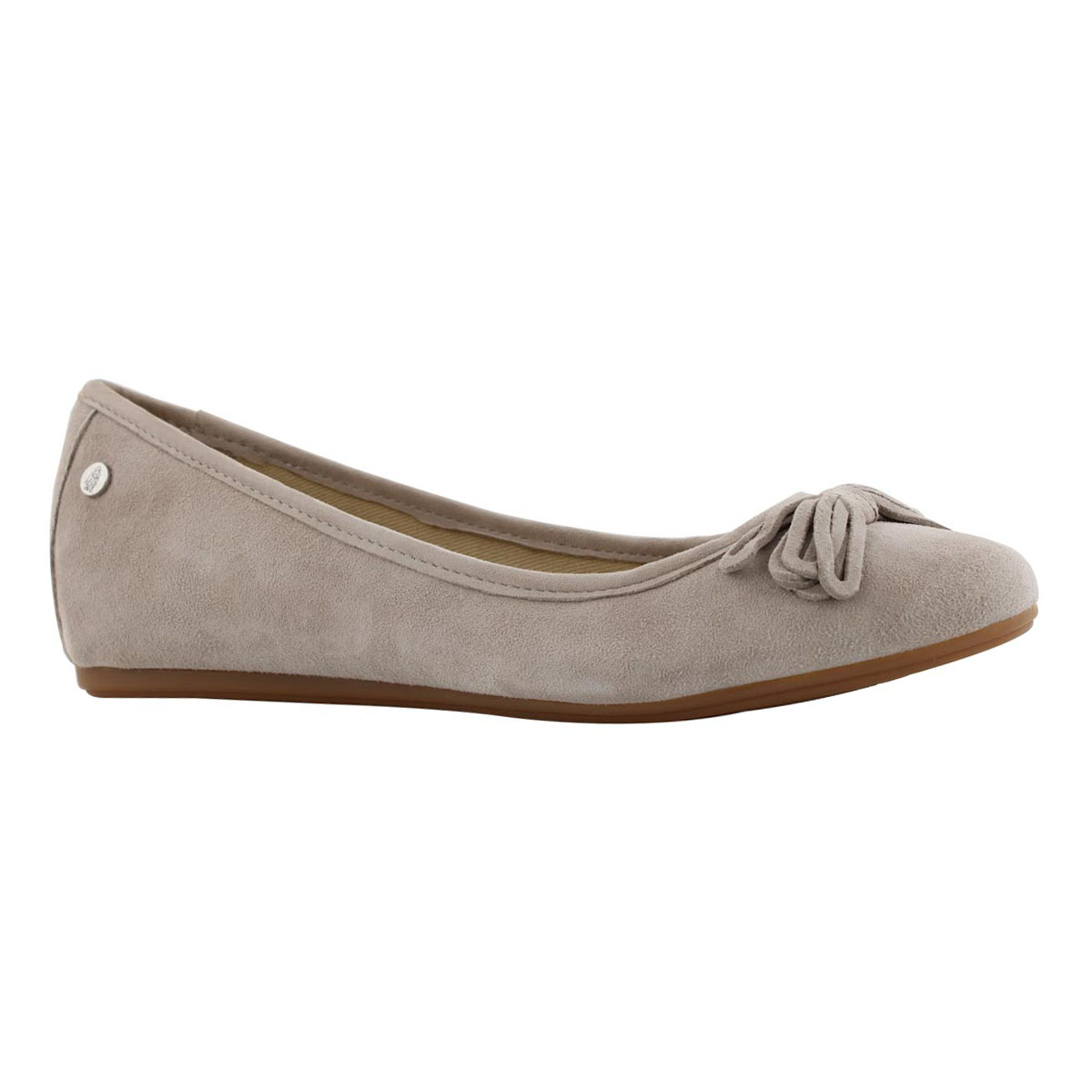 Lds Heather Bow Ballet ice grey flat