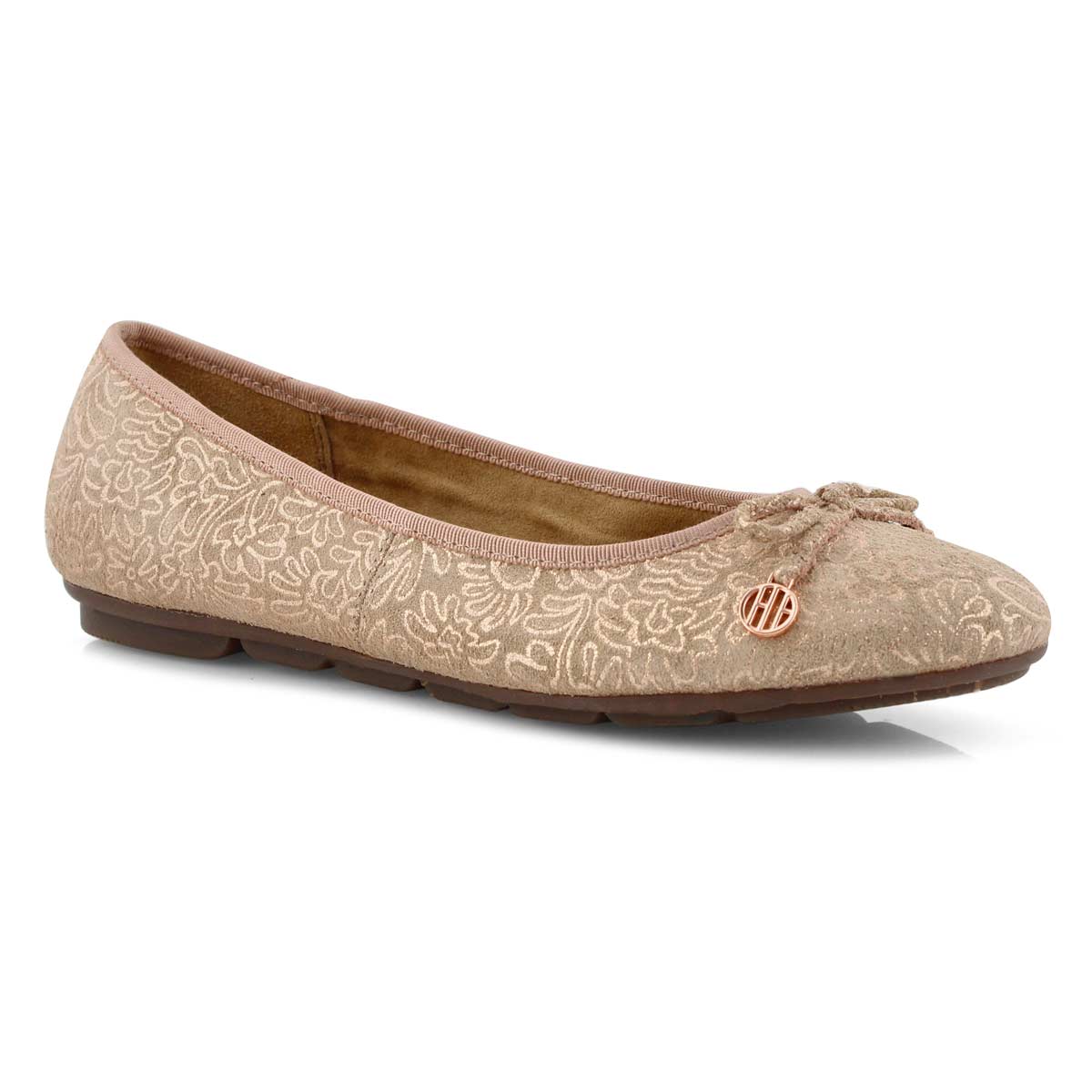 Lds Abby Bow Ballet peach mtlc flat