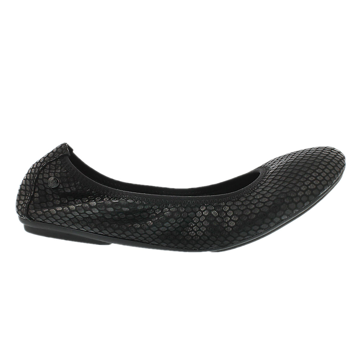 Lds Chaste Ballet black embossed flat