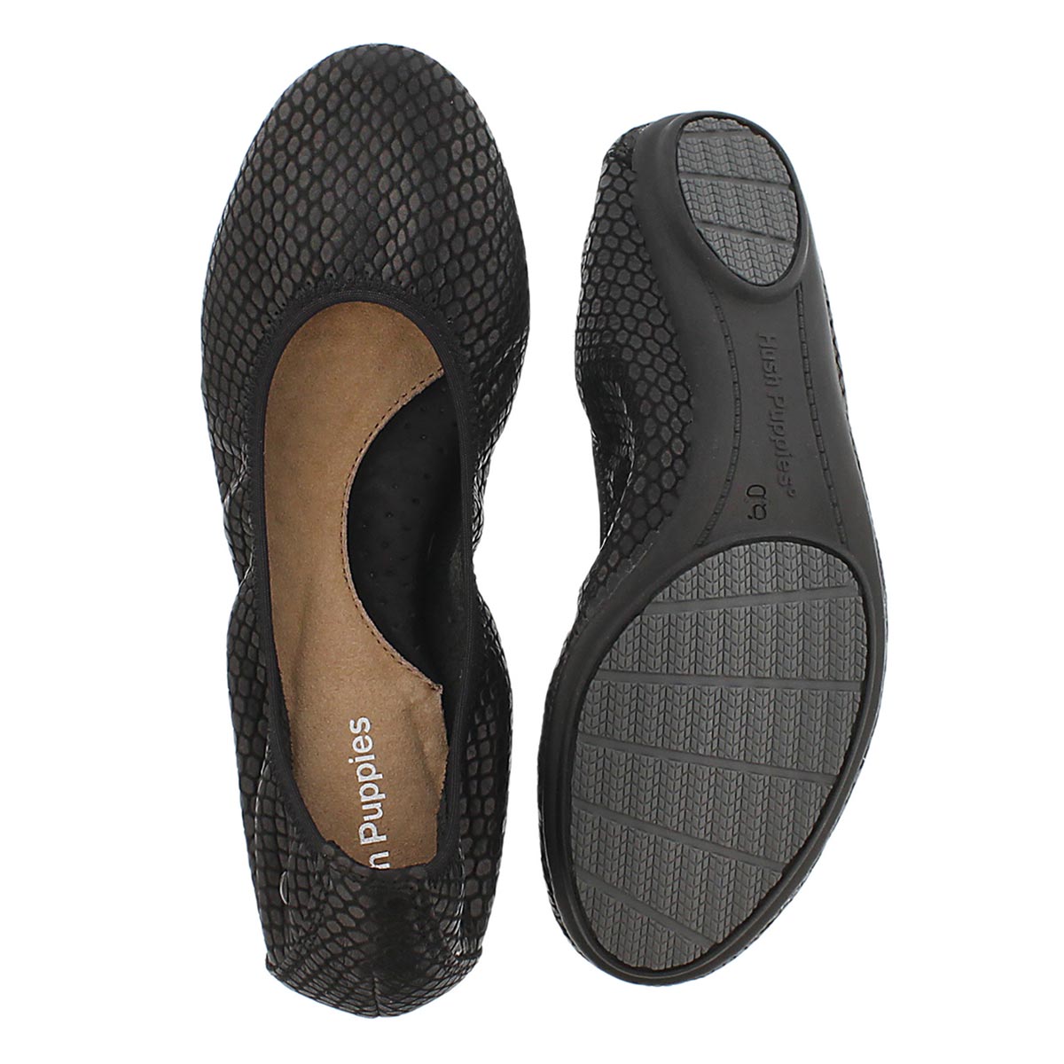 Lds Chaste Ballet black embossed flat