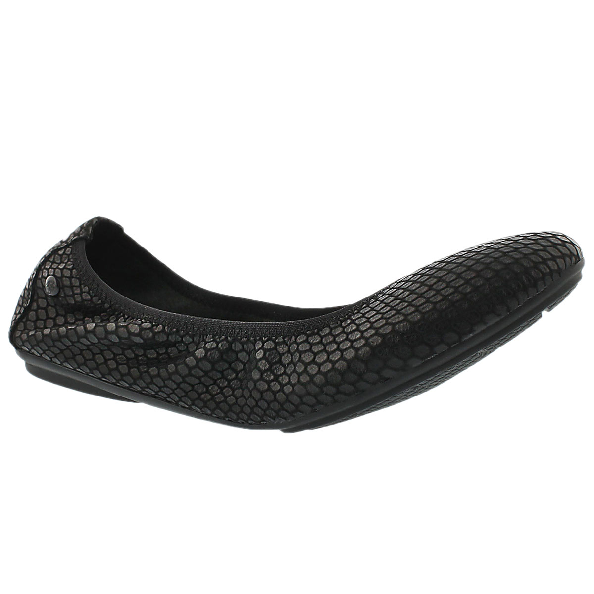 Lds Chaste Ballet black embossed flat