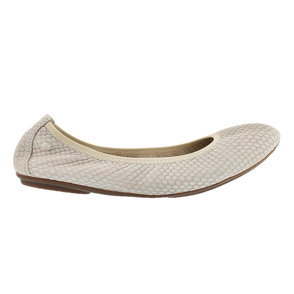 Lds Chaste Ballet off-wht embossed flat
